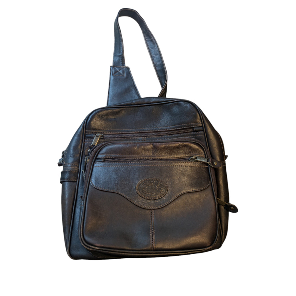 Dilana Santa Fe Leather Sling Pack, Dark Brown